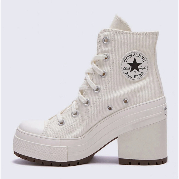 Converse Chuck 70 De Luxe Heel High Egret Shoes Women’s Sizes (A05348C) - Picture 1 of 6
